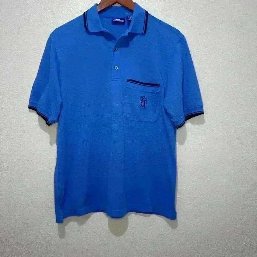 Men's PGA Tour Polo Shirt Blue S/CH